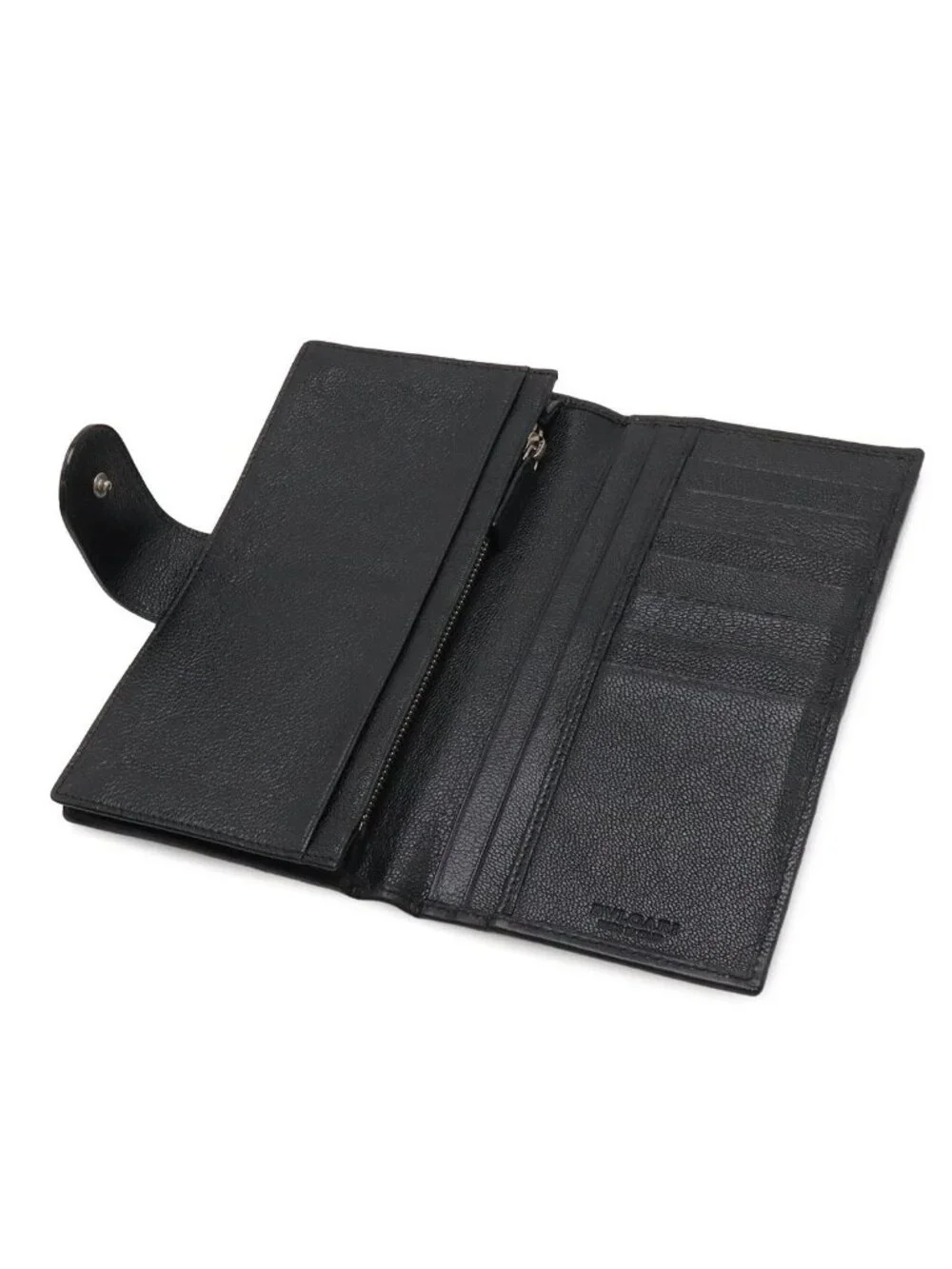 Bvlgari Doppiotondo Bifold Wallet Leather Black Silver